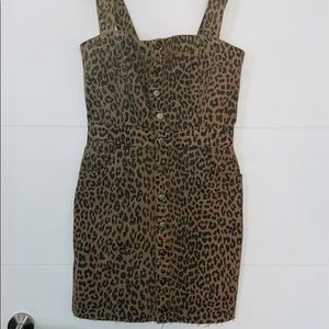 Leopard Print Denim Jumpsuit